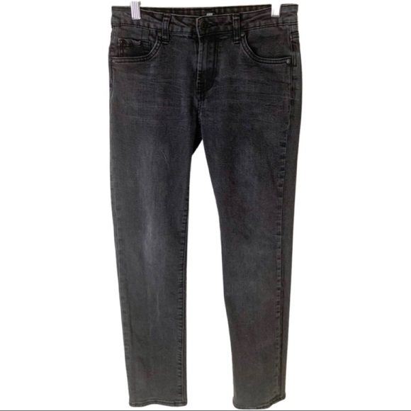 7 FOR ALL MANKIND Boys Slimmy Slim Fit Jeans Gray Black Denim Stretch Size 12 - Picture 1 of 13